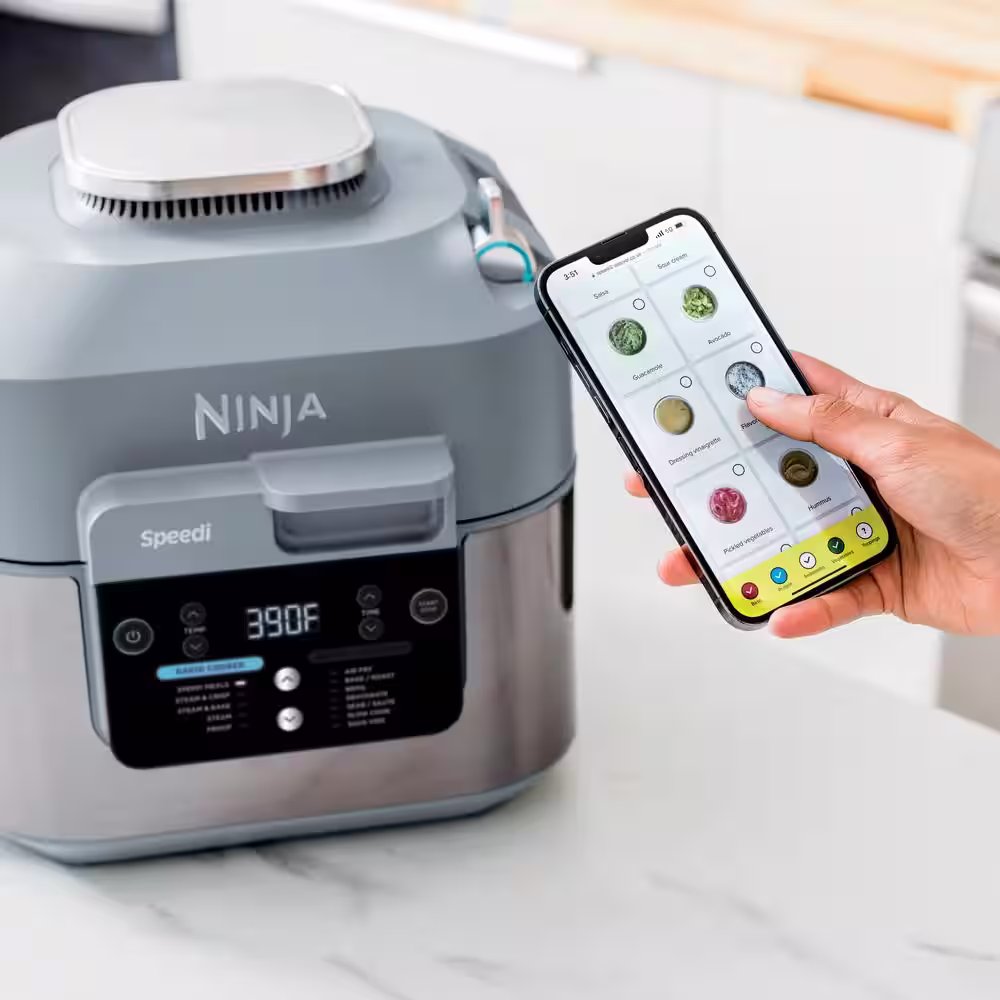NINJA Speedi Rapid Grey 24-Cup Steam Cooker and Air Fryer with 12 in 1 Functionality SF301