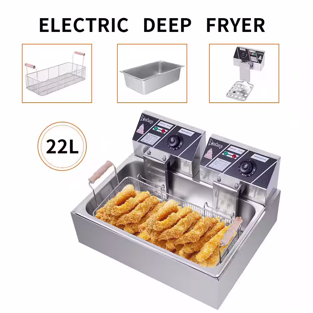None 12.7 qt. Stainless Steel Large Electric Deep Fryer