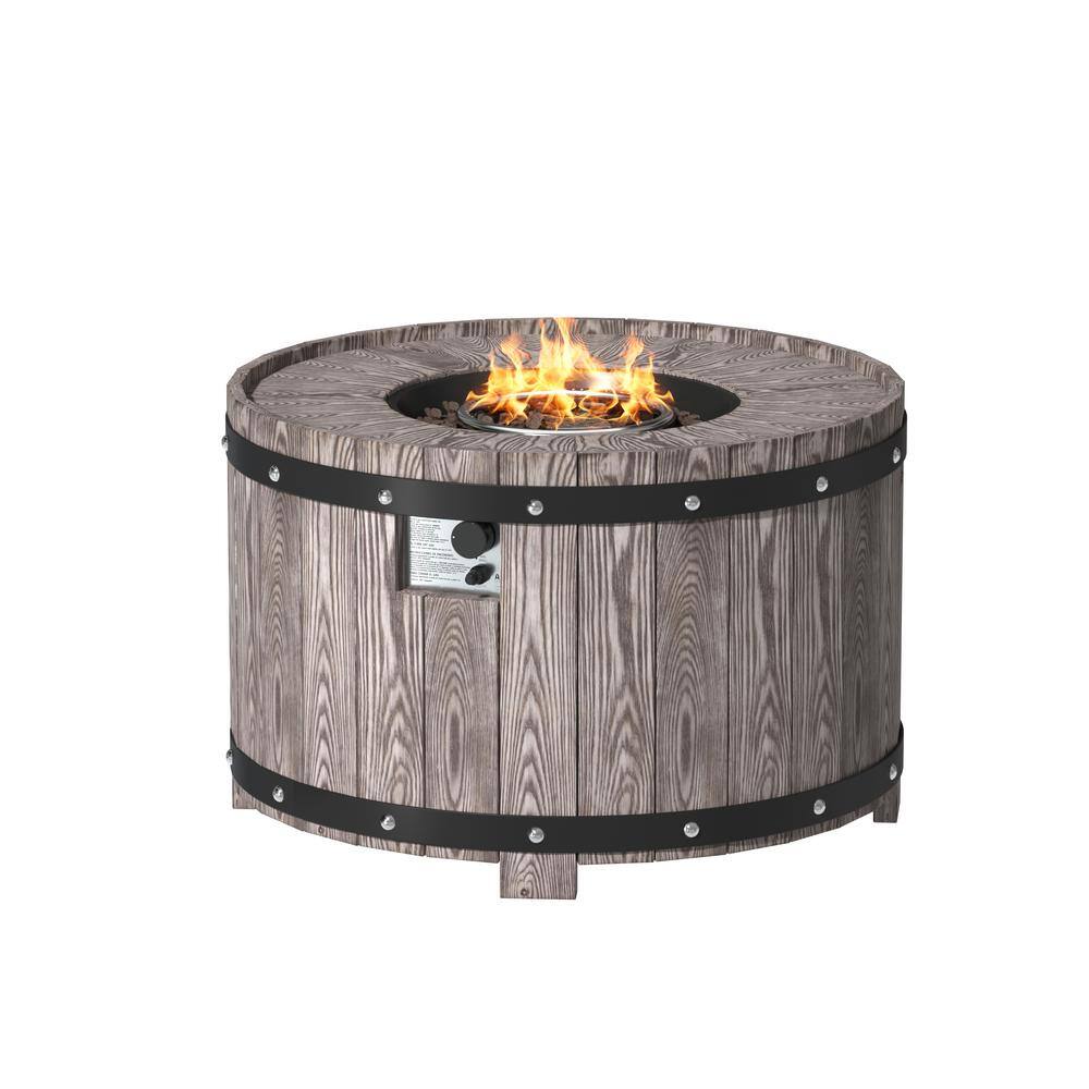 CASAINC 36 in. 50,000 BTU Propane Fire Pit Table Patio Gas Fire Pit with Lid and Lava Rock