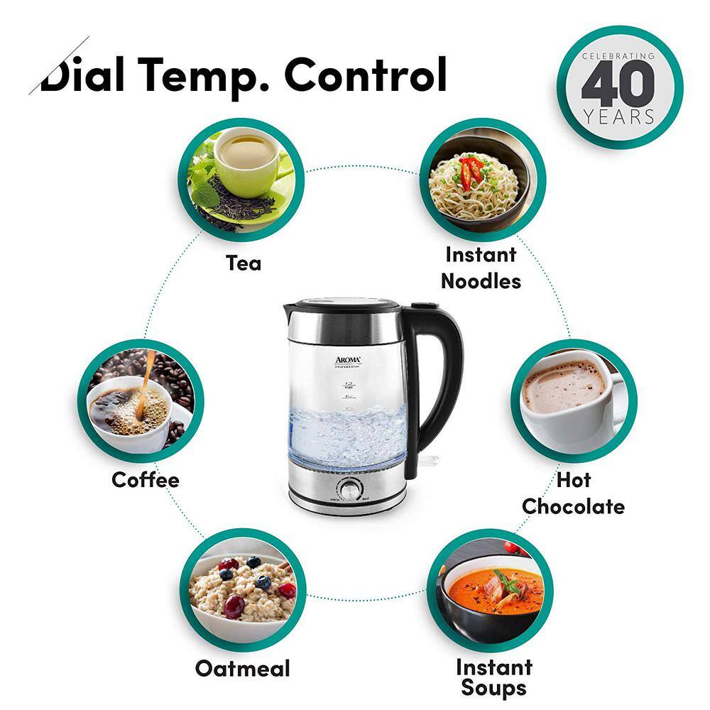 AROMA 7-Cup Stainless Steel Electric Kettle