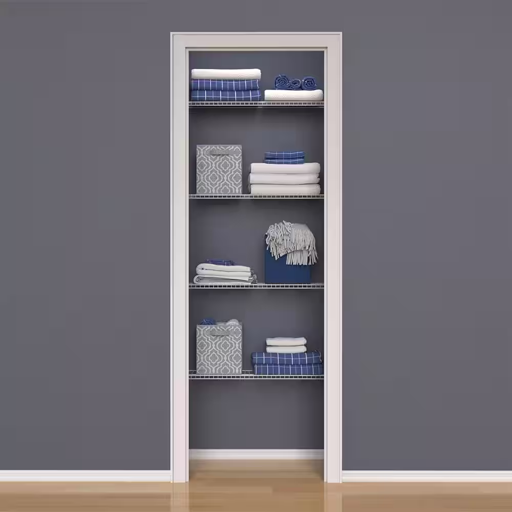 ClosetMaid 12 in. D x 36 in. W x 54 in. H White Wire Fixed Mount Linen Closet Kit