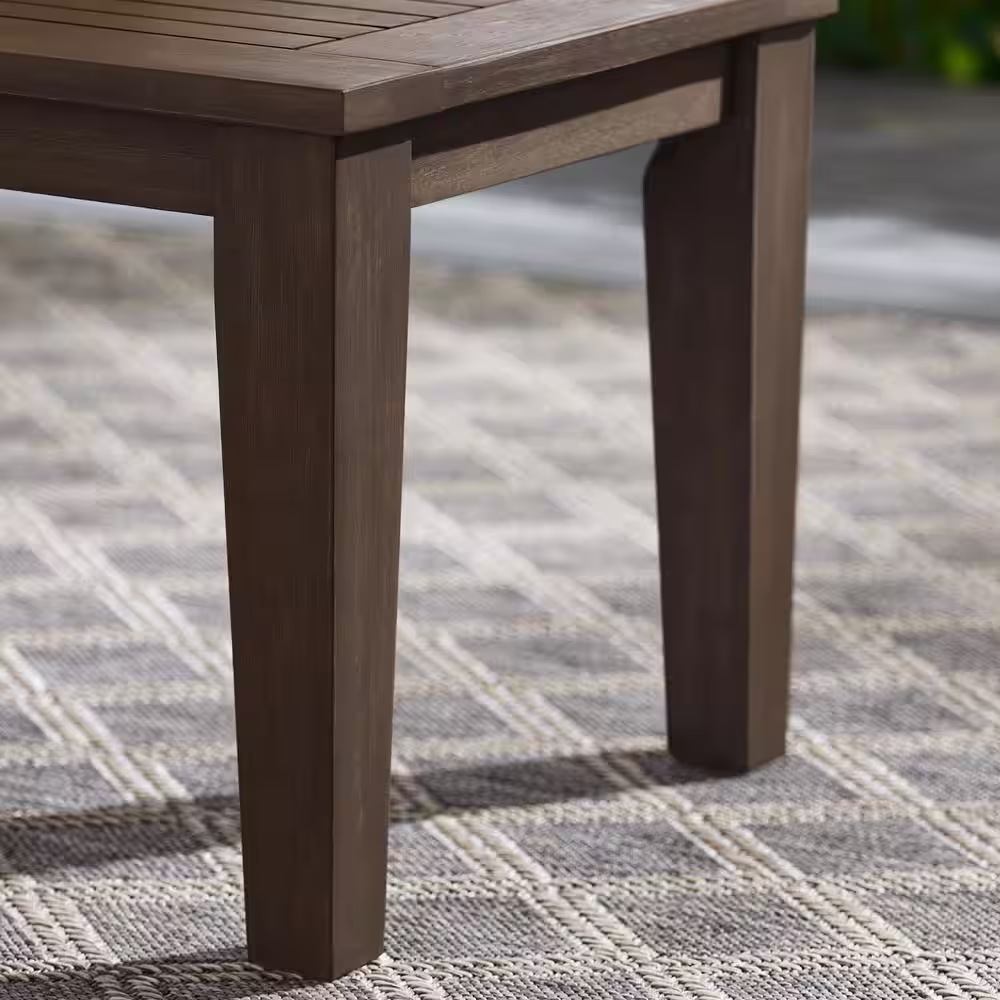 Hampton Bay Lakehaven Dark Grey 5-Piece Wood Patio Conversation Set with CushionGuard Earth Brown Cushion