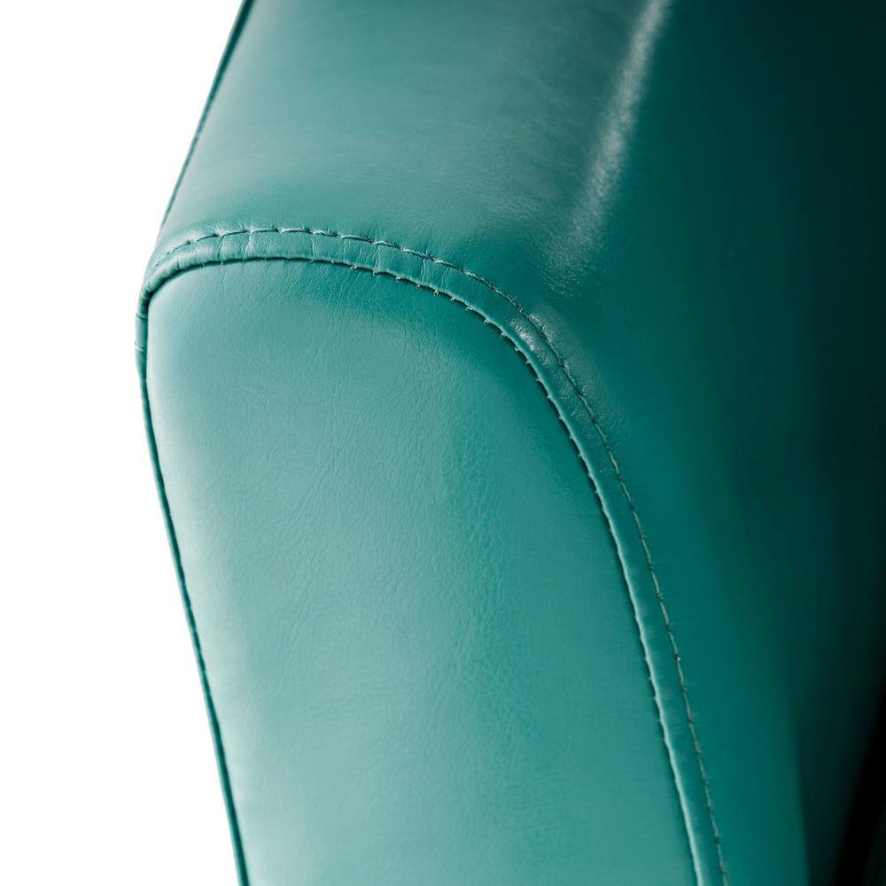 Noble House Daymian Turquoise Faux Leather Swivel Club Chair