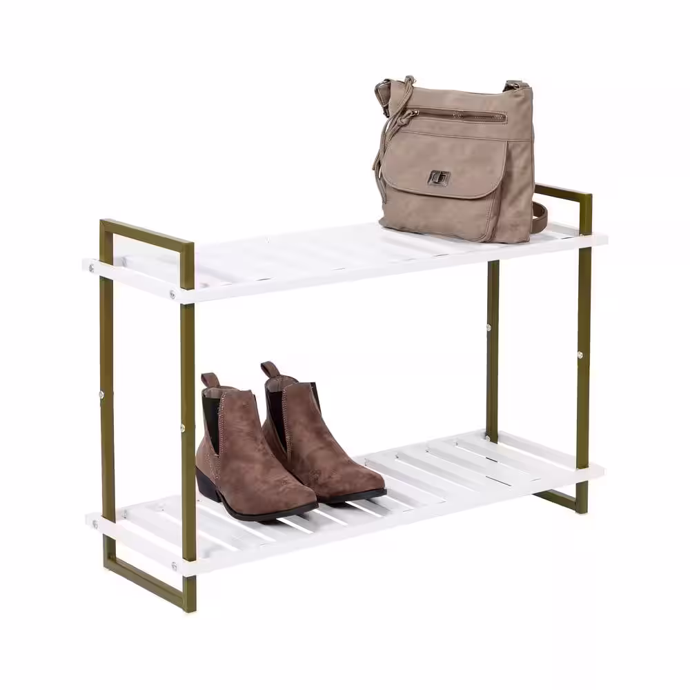 Honey-Can-Do 20 H 6-Pair White Steel Shoe Rack