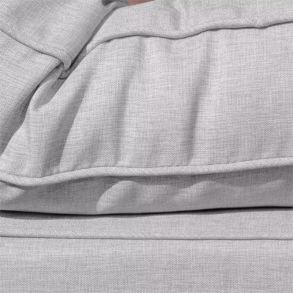 Tozey Chillrest Deluxe 4-Piece Acacia and Steel Patio Conversation Set with Ice Gray Cushion