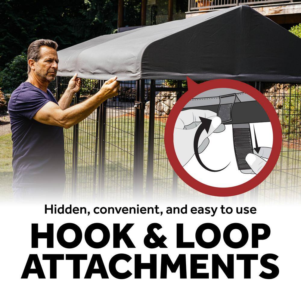 Lucky Dog STAY Series Steel Grey Studio Jr.Kennel (4 ft. x 4 ft. x 4 ft.)