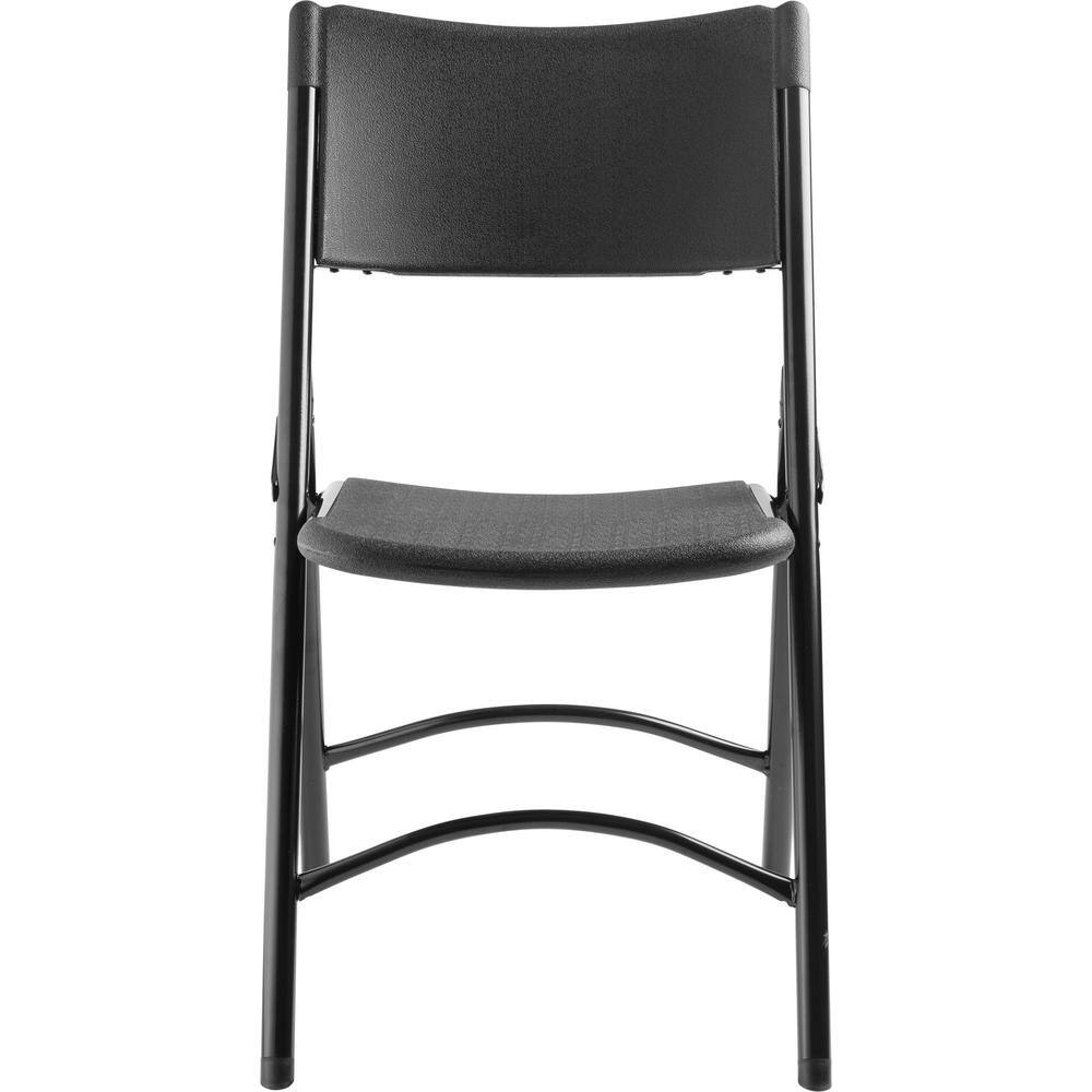 National Public Seating 600 Heavy-Duty Black Plastic Metal Frame Folding Chair (4-Pack)