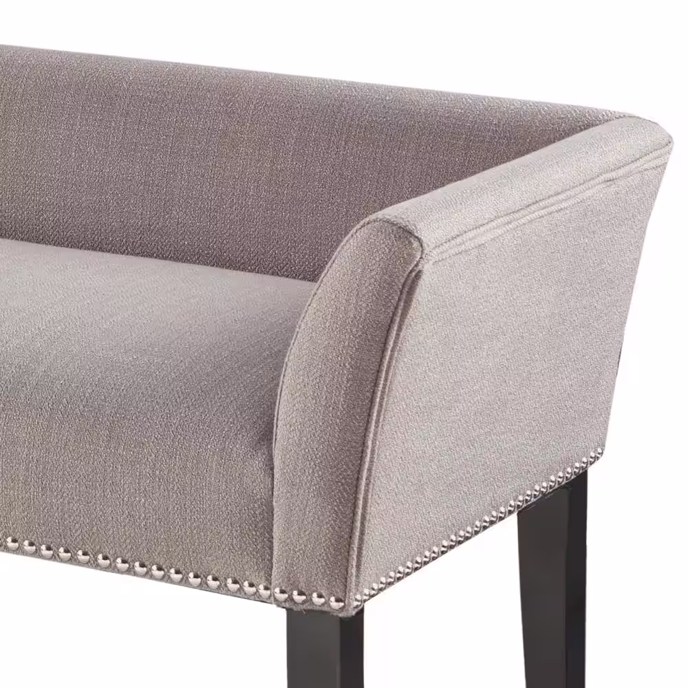 Madison Park Antonio Grey Flared Arms Accent Bench 23 in. H x 49.5 in. W x 19.25 in. D