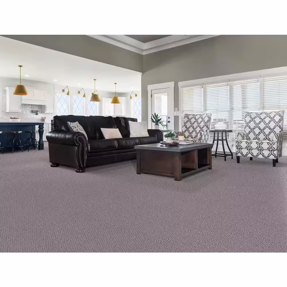 Home Decorators Collection Tower Road - Fog Horn - Gray 32.7 oz. SD Polyester Loop Installed Carpet
