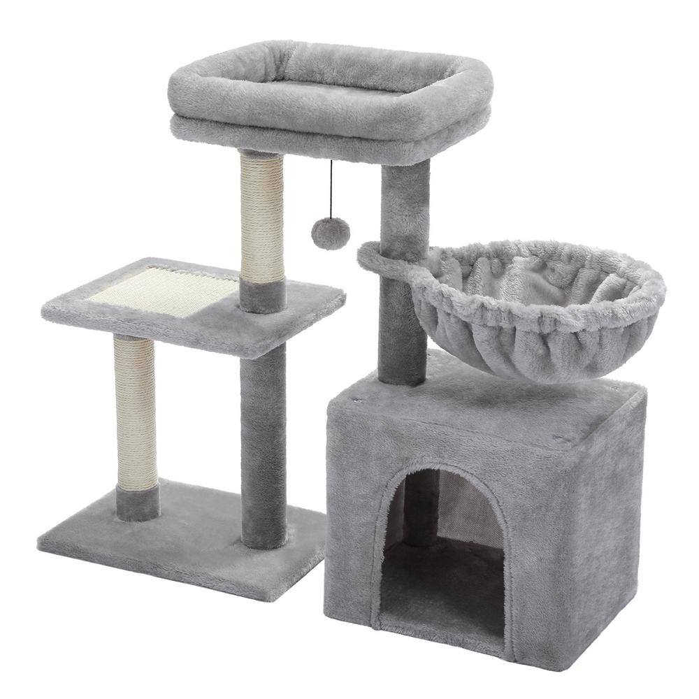 None Modern Cat Scratching Posts and Trees, Cat House, Cat Tree in Grey