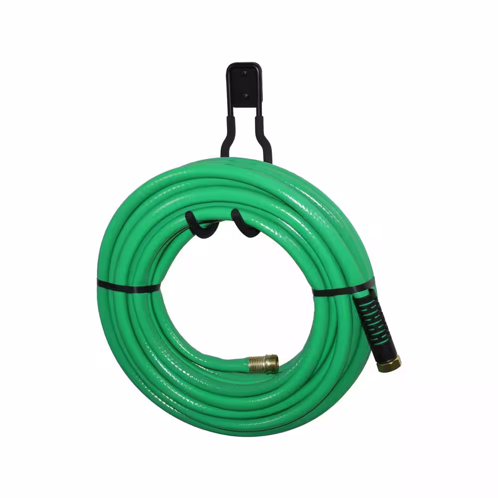 Everbilt 40 lbs. Heavy-Duty Wall Mounted Steel Utility Hook in Vinyl Coated Black Mounting Hardware Included