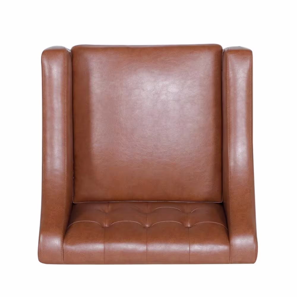Noble House Annisa Cognac Brown and Espresso Faux Leather Tufted Accent Chair (Set of 2)