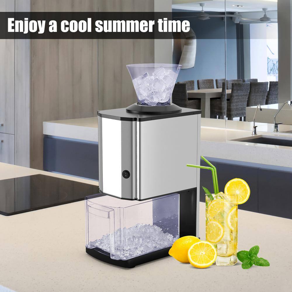 Costway Electric Stainless Steel Ice Crusher Machine Professional Tabletop 424 oz. in Silver