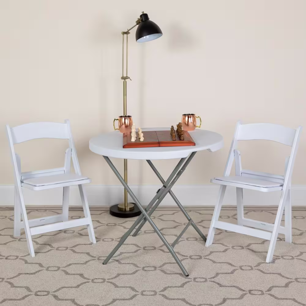 Carnegy Avenue White Resin Folding Chair (Set of 4)