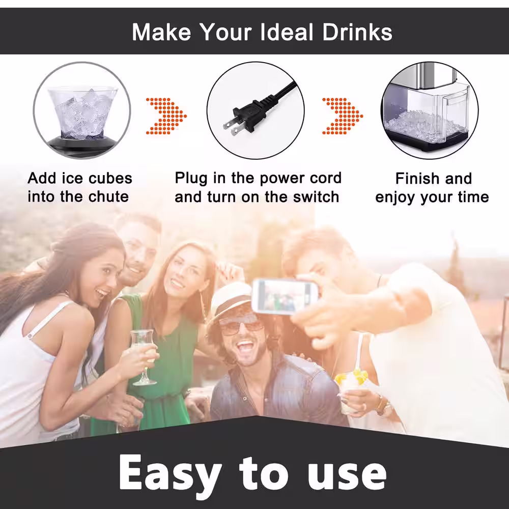 Costway Electric Stainless Steel Ice Crusher Machine Professional Tabletop 424 oz. in Silver