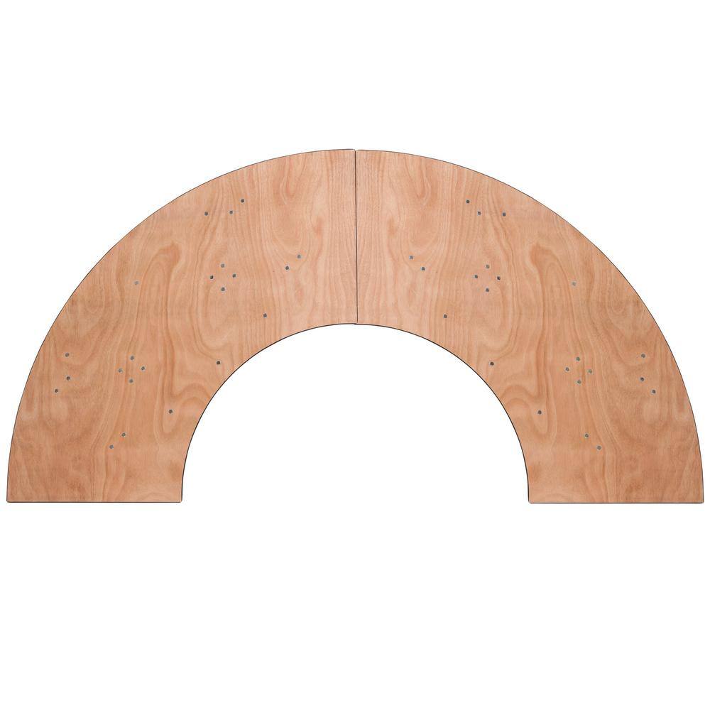 None 48 in. Natural Wood Tabletop Metal Frame Folding Table