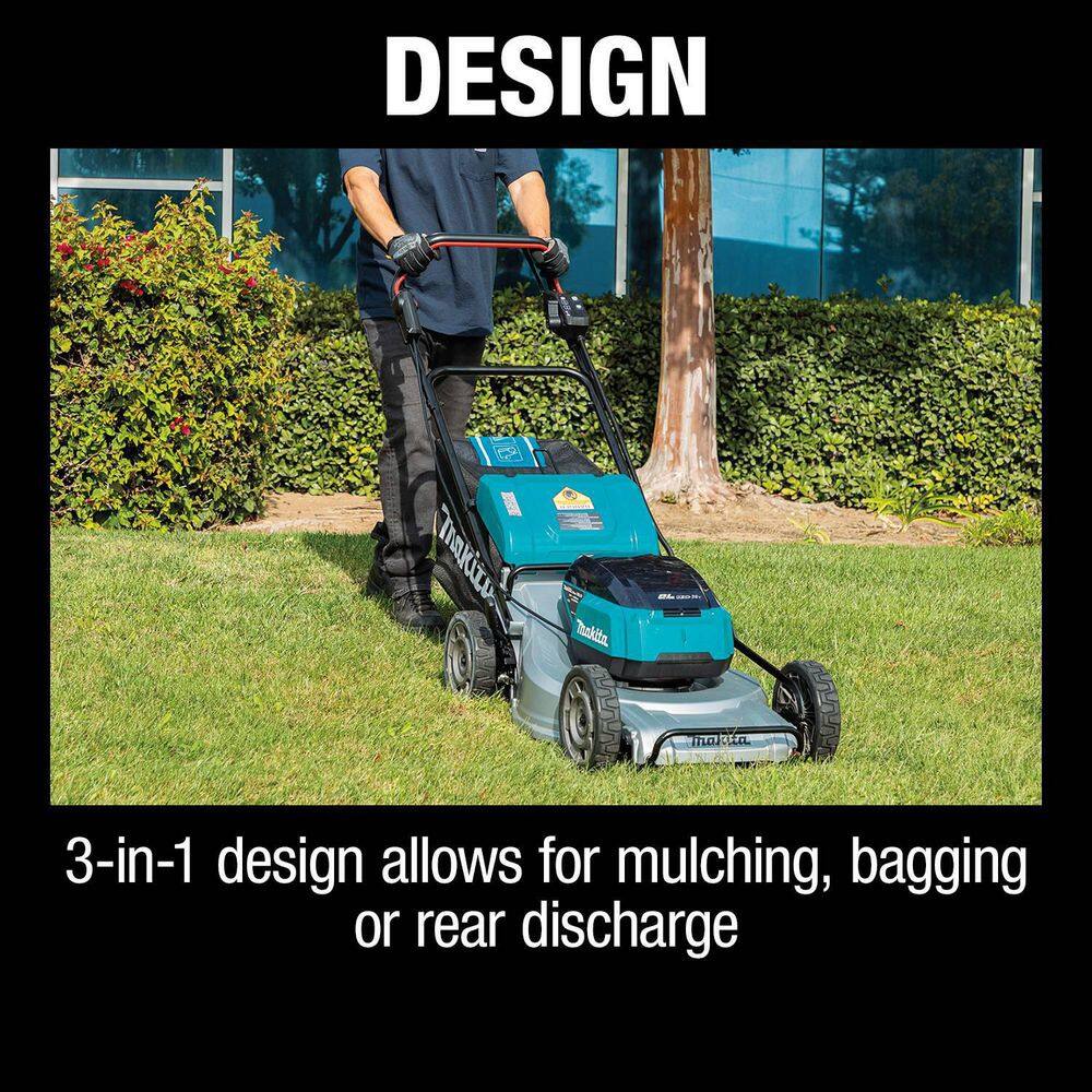 Makita 21 in. 18V X2 (36V) LXT Brushless Walk Behind Self-Propelled Lawn Mower Kit (5.0Ah) with bonus 18V X2 (36V) LXT Blower