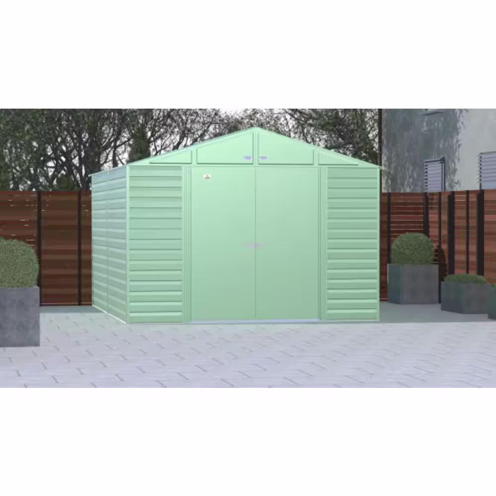 Arrow Select 10 ft. W x 12 ft. D Sage Green Metal Shed (115 sq. ft.)