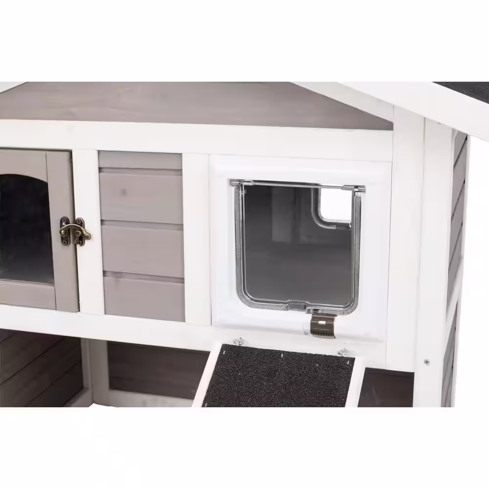TRIXIE 30.5 in. x 21.5 in. x 29.5 in. Insulated Cat Home in Gray/White