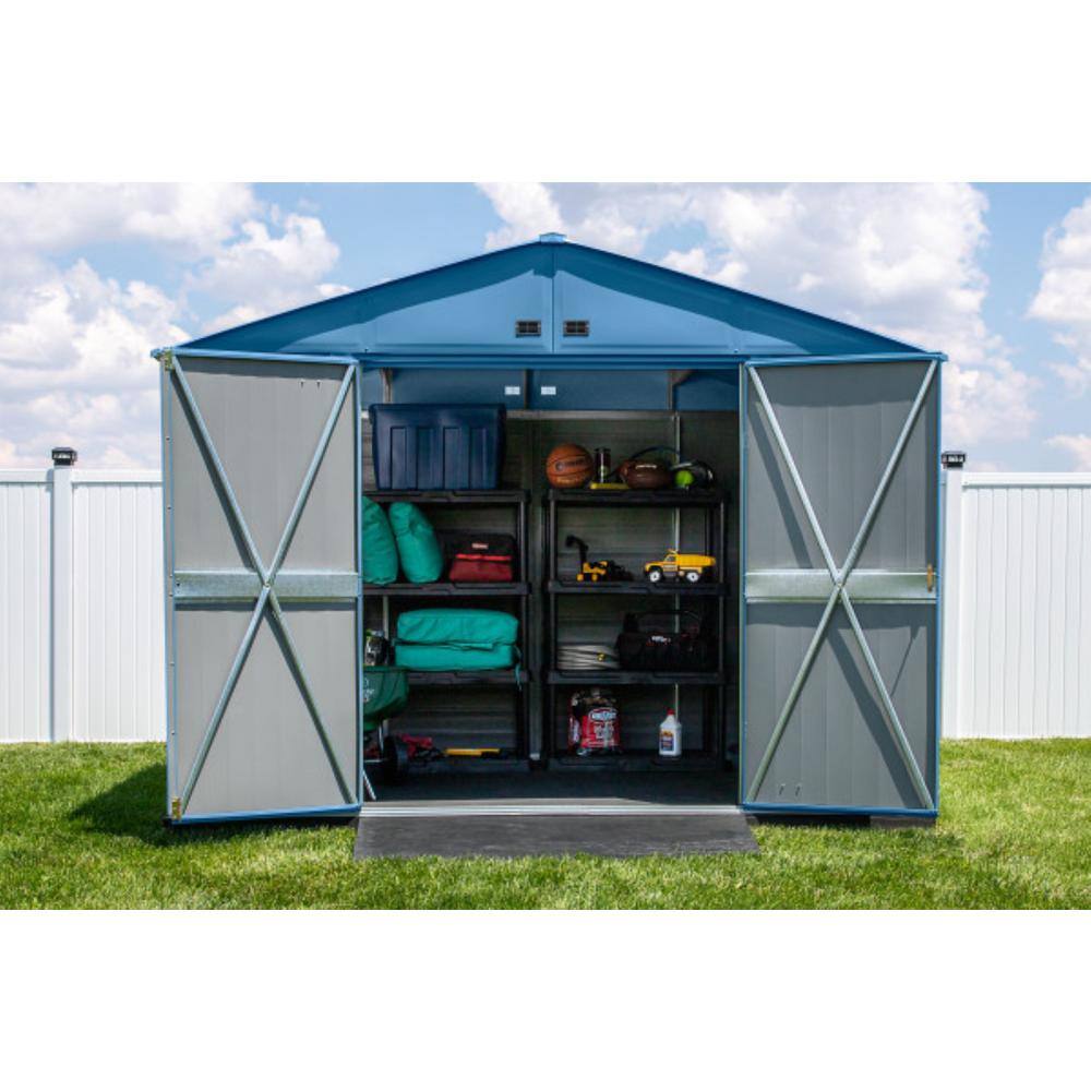 Arrow Select 10 ft. W x 8 ft. D Blue Grey Metal Shed 74 sq. ft.