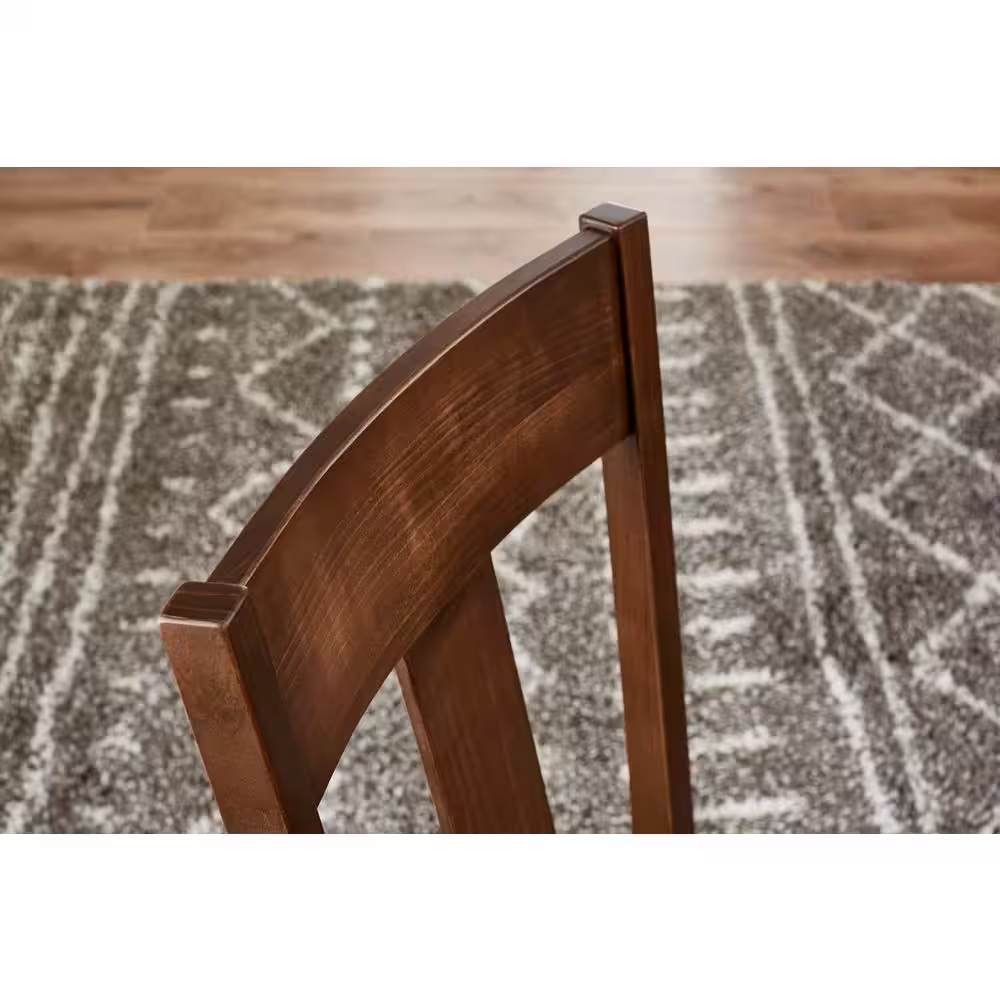 StyleWell Walnut Brown Finish Dining Chair (Set of 2) (19.97 in. W x 37.44 in. H)