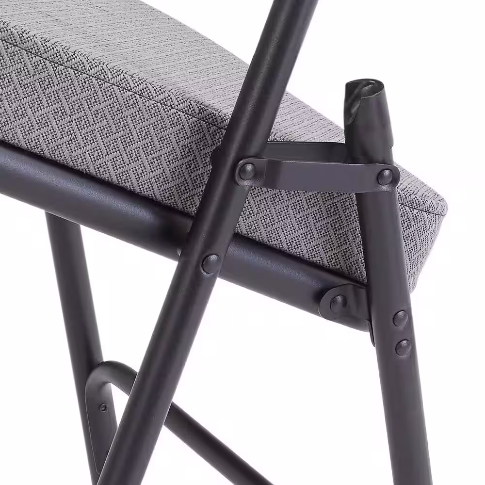National Public Seating Charcoal Fabric Padded Seat Folding Chair (Set of 2)