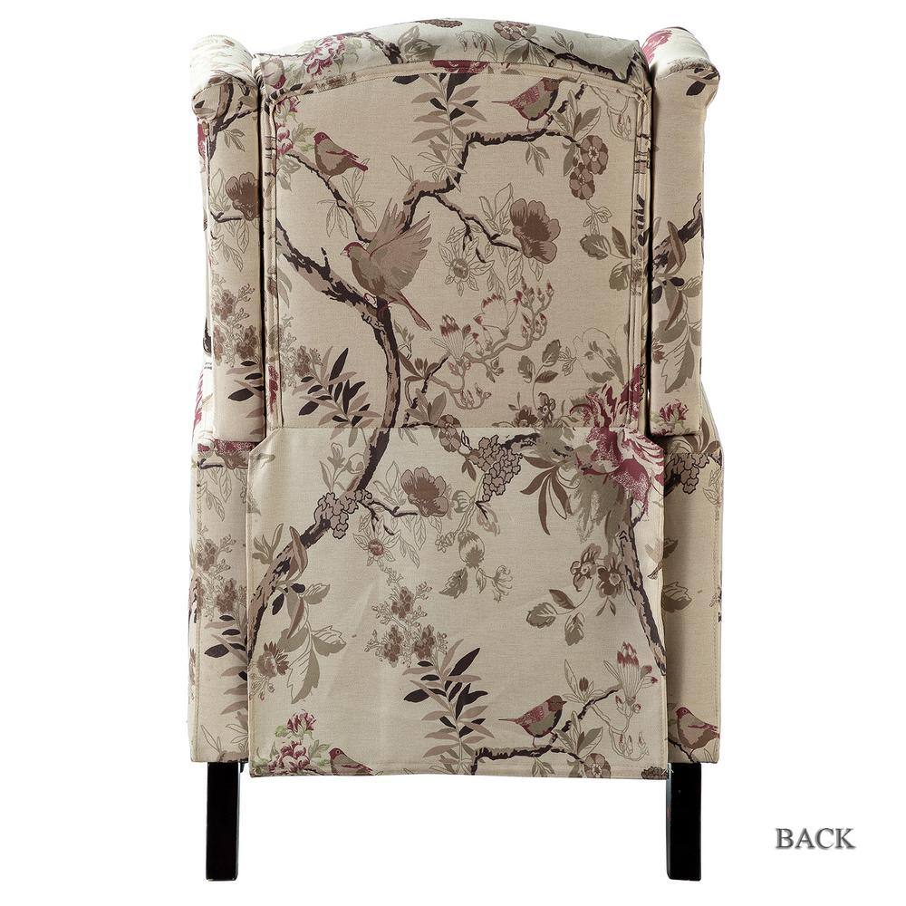 JAYDEN CREATION Celia Bird Manual Recliner with Wood Base (Set of 2)