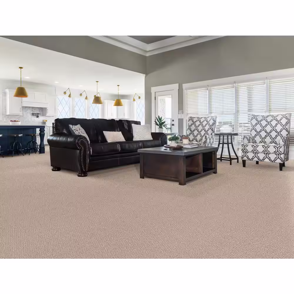 Home Decorators Collection Tower Road - Cocoon - Beige 32.7 oz. SD Polyester Loop Installed Carpet