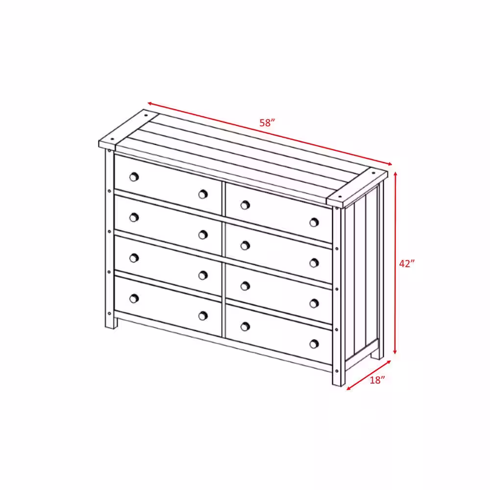 None Danner 6-Drawer Chestnut Dresser