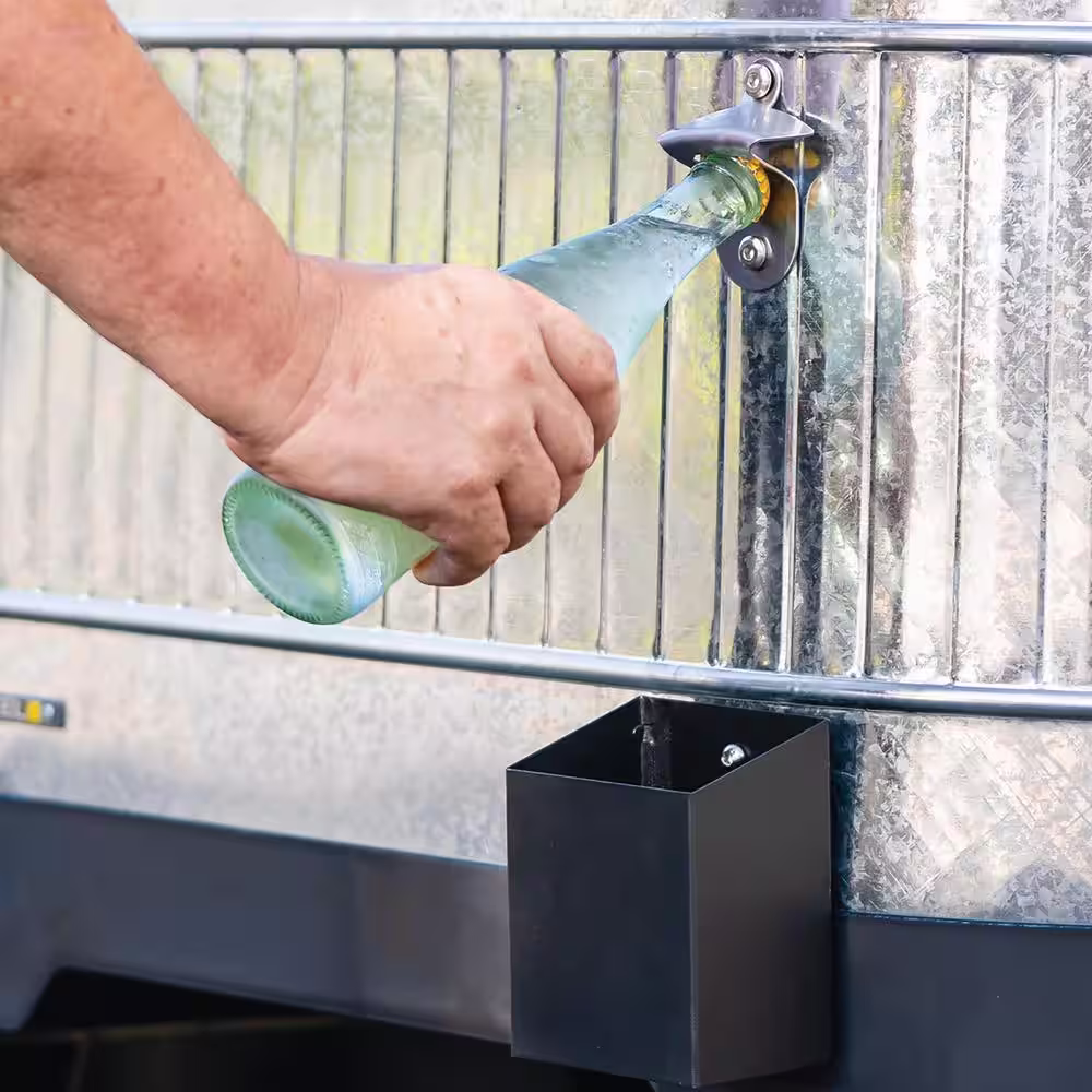 PERMASTEEL 120 qt. Rolling Patio Cooler in Galvanized Steel