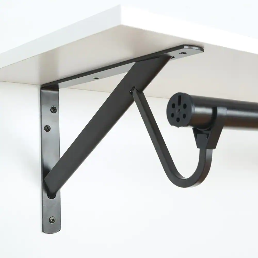 Everbilt 8 in. x 12.4 in. x 1.05 in. Bronze Heavy Duty 300 lbs. Shelf and Rod Bracket