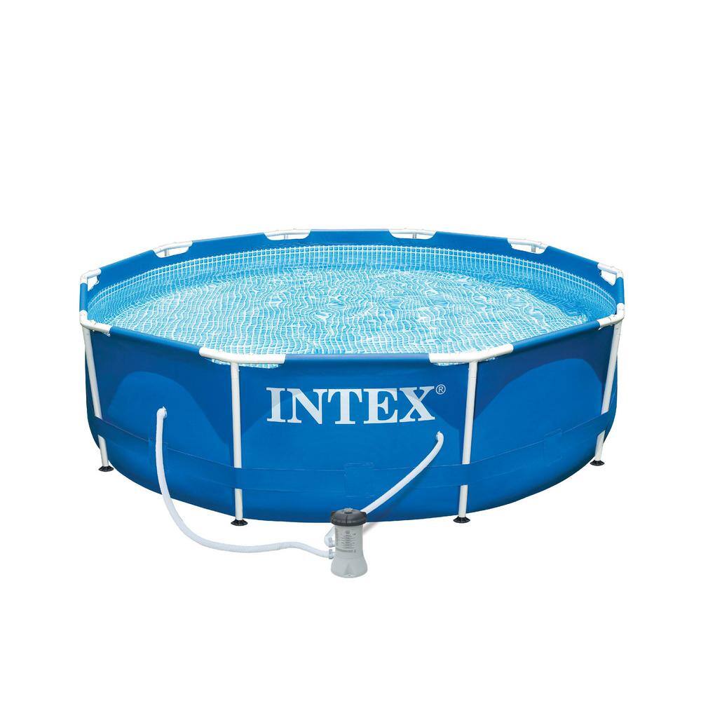INTEX 10 ft. x 30 in. Metal Frame Swimming Pool with Filter Pump Kokido B-VAC Vacuum