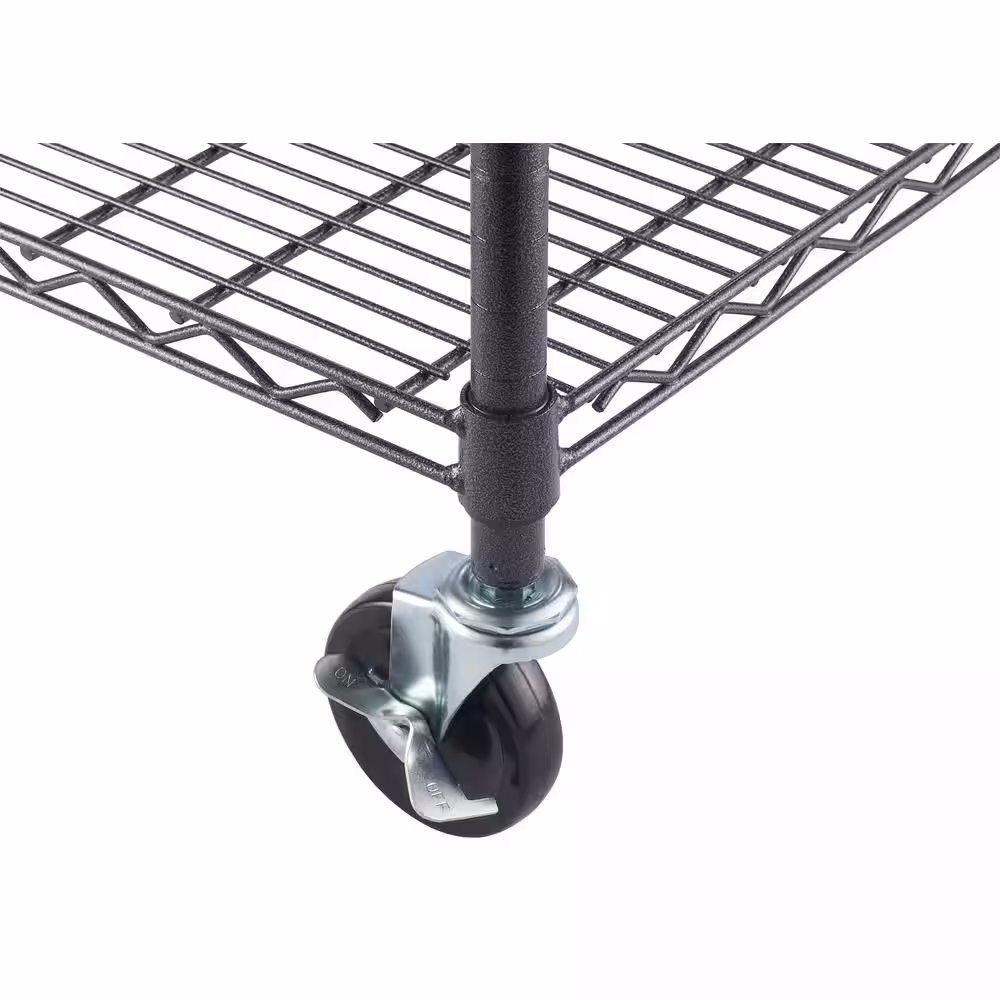 TRINITY Black Anthracite 6-Tier Steel Wire Shelving Unit (48 in. W x 77 in. H x 18 in. D)