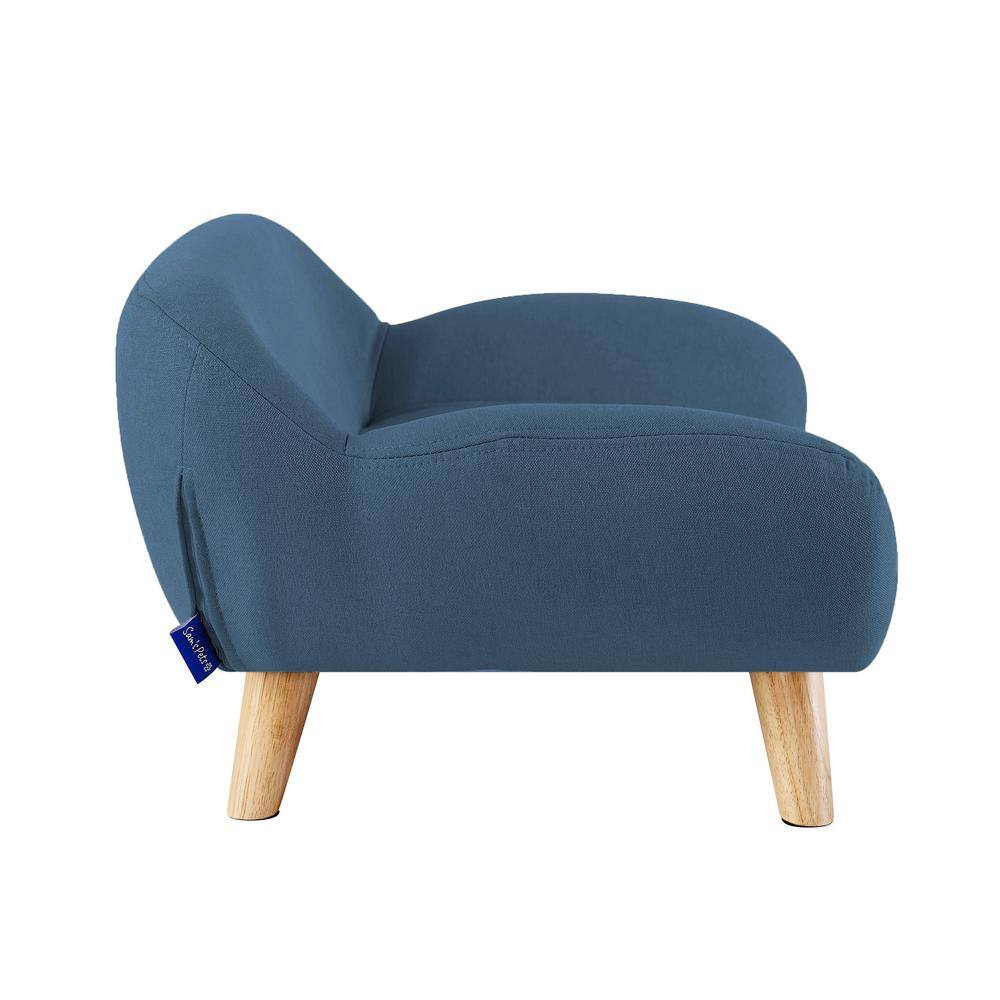 None Akkeri Medium Blue Fabric Cat Couch