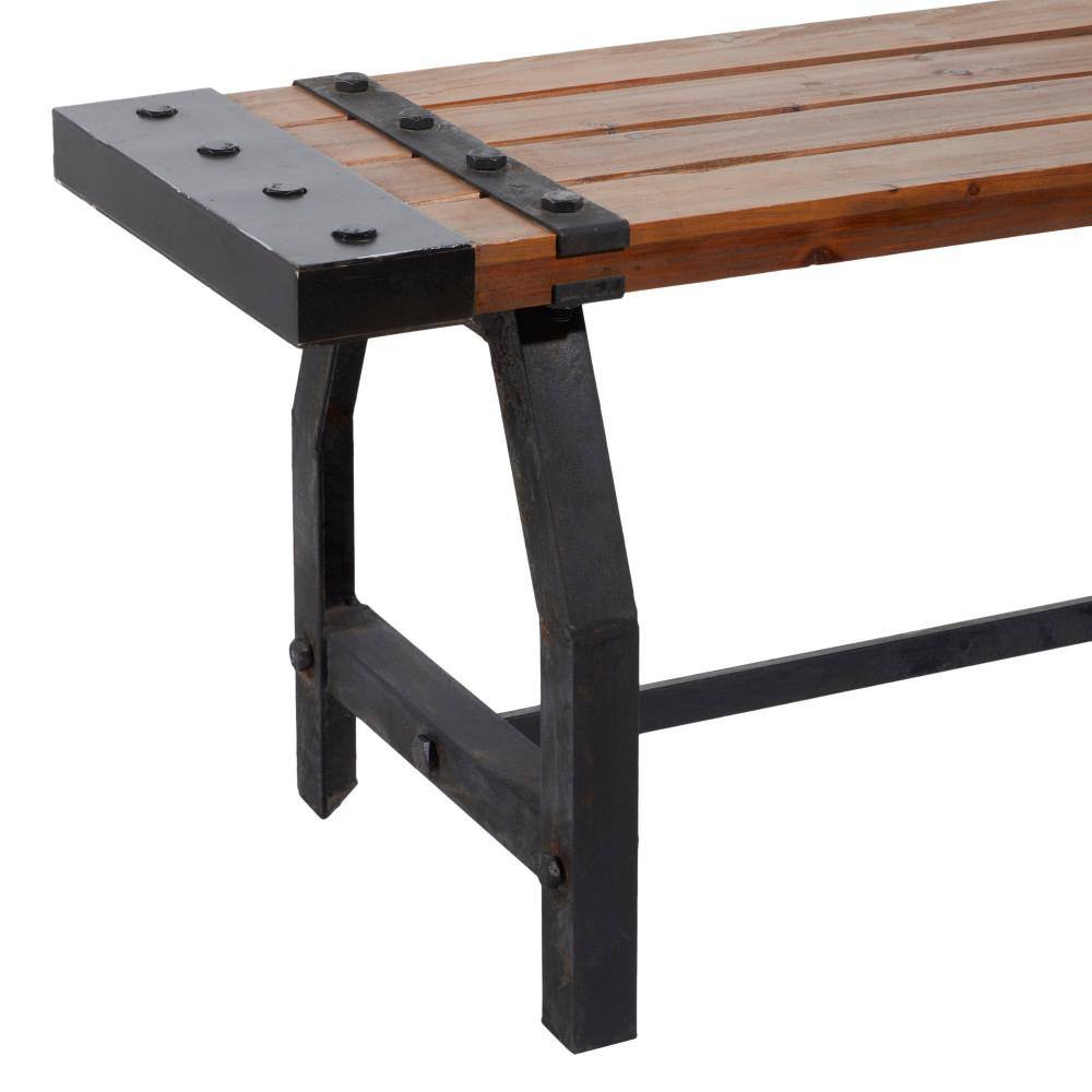 Litton Lane Brown Bench 18 in. X 55 in. X 13 in.