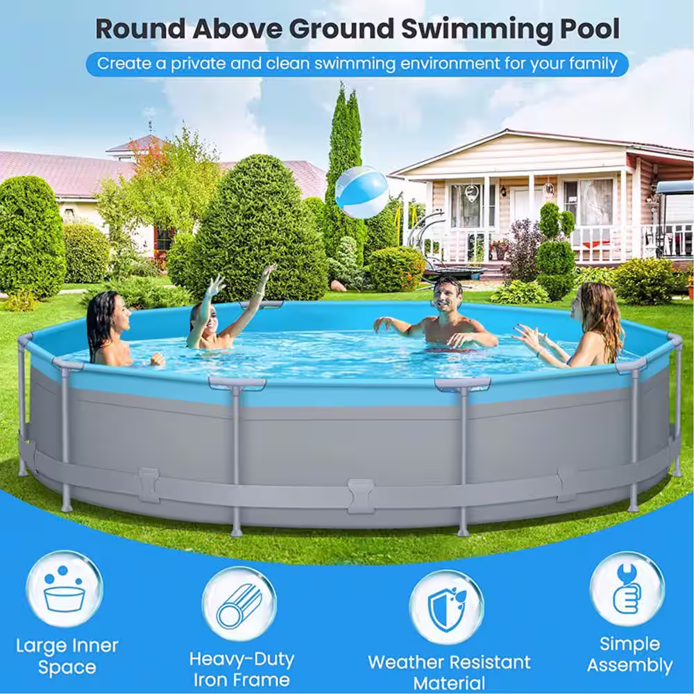 None 12 ft. x 12 ft. Above Ground Swimming Pools with Pump