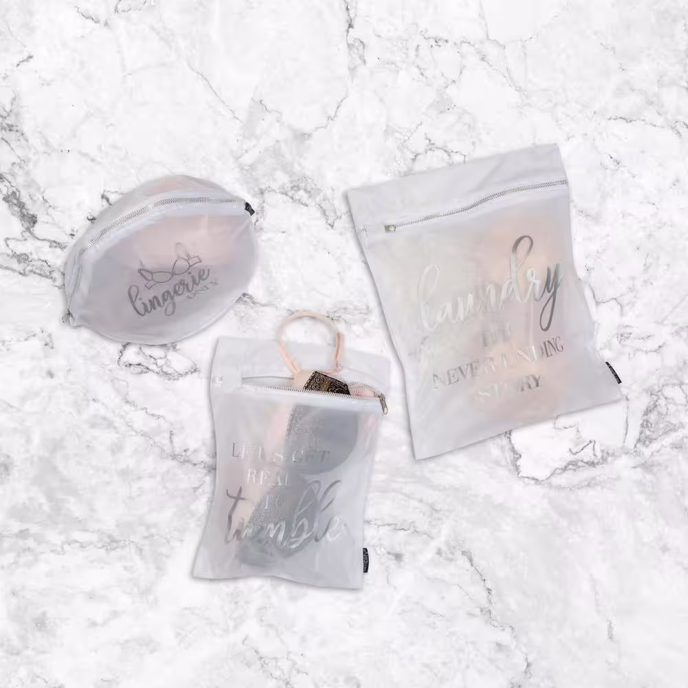 SIMPLIFY Printed Wash Bag Set in Silver Print (3-Piece)