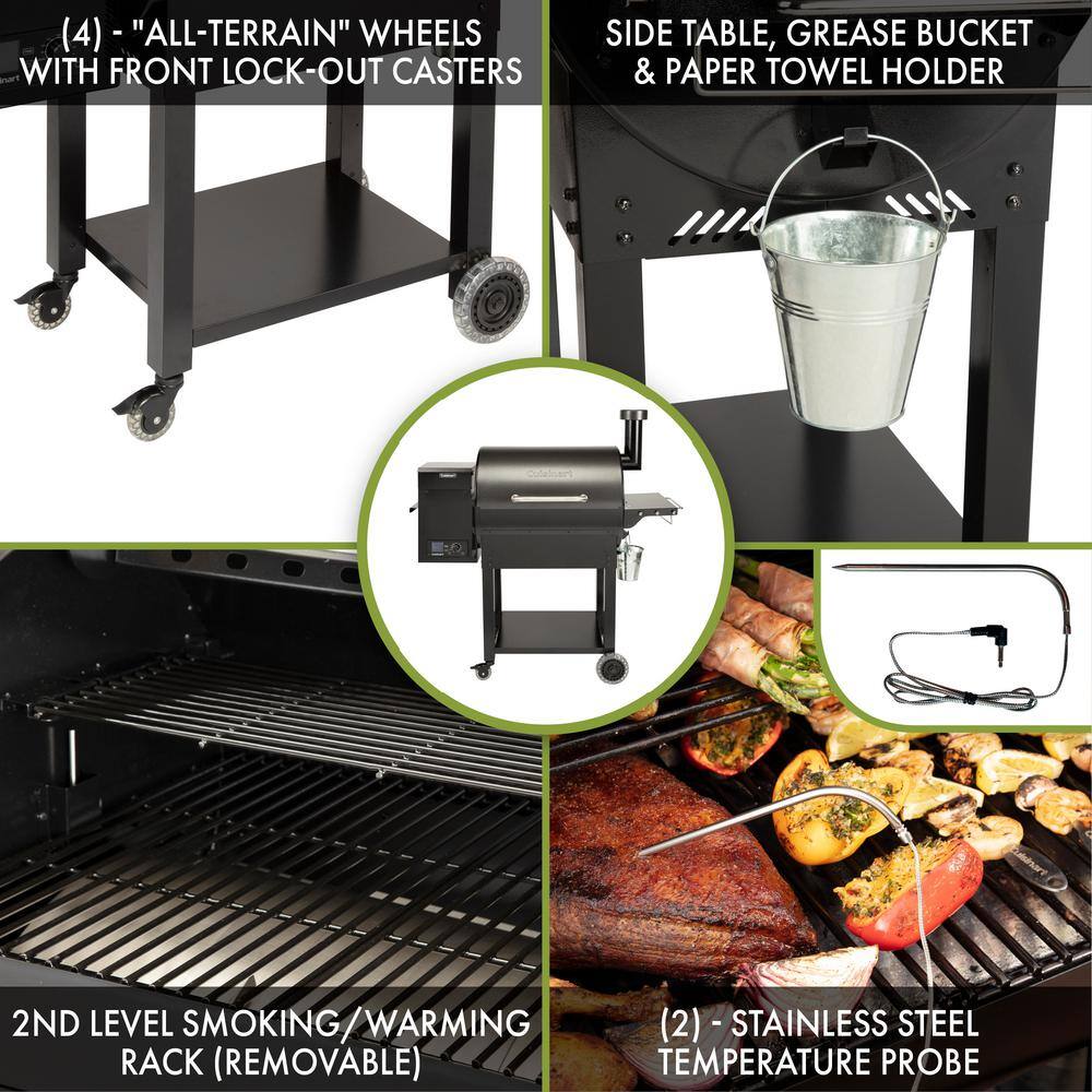 Cuisinart 700 sq. in. Deluxe Wood Pellet Grill and Smokerâ?in Gray