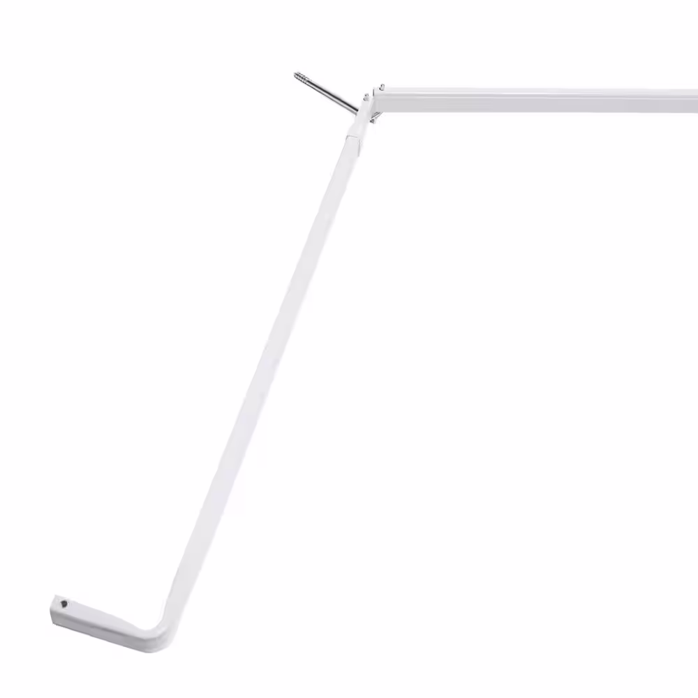 Rod Desyne 72 in. - 147 in. Bay Window Single Curtain Rod in White