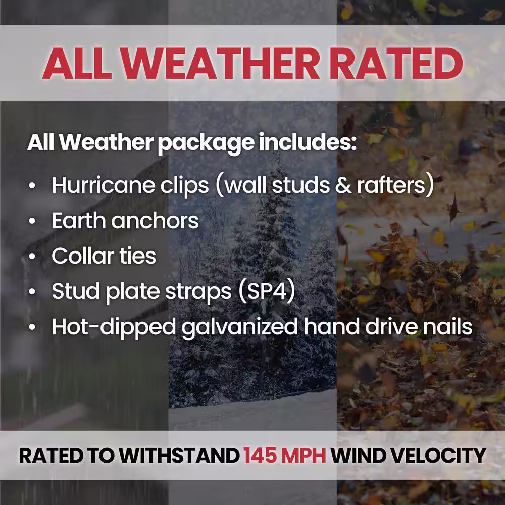 Handy Home Products Professionally Installed All Weather High Wind 145 12 ft. W x 12 ft. Wood Shed with Autumn Brown Shingles (144 sq. ft.)
