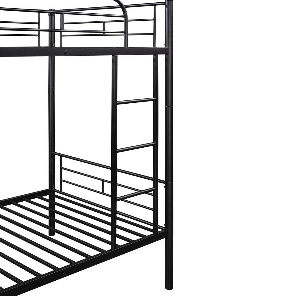 Polibi Black Simple and Durable Twin Over Twin Metal Bunk Bed(78.1 in.L x 41.4 in.W x 65.3 in.H)