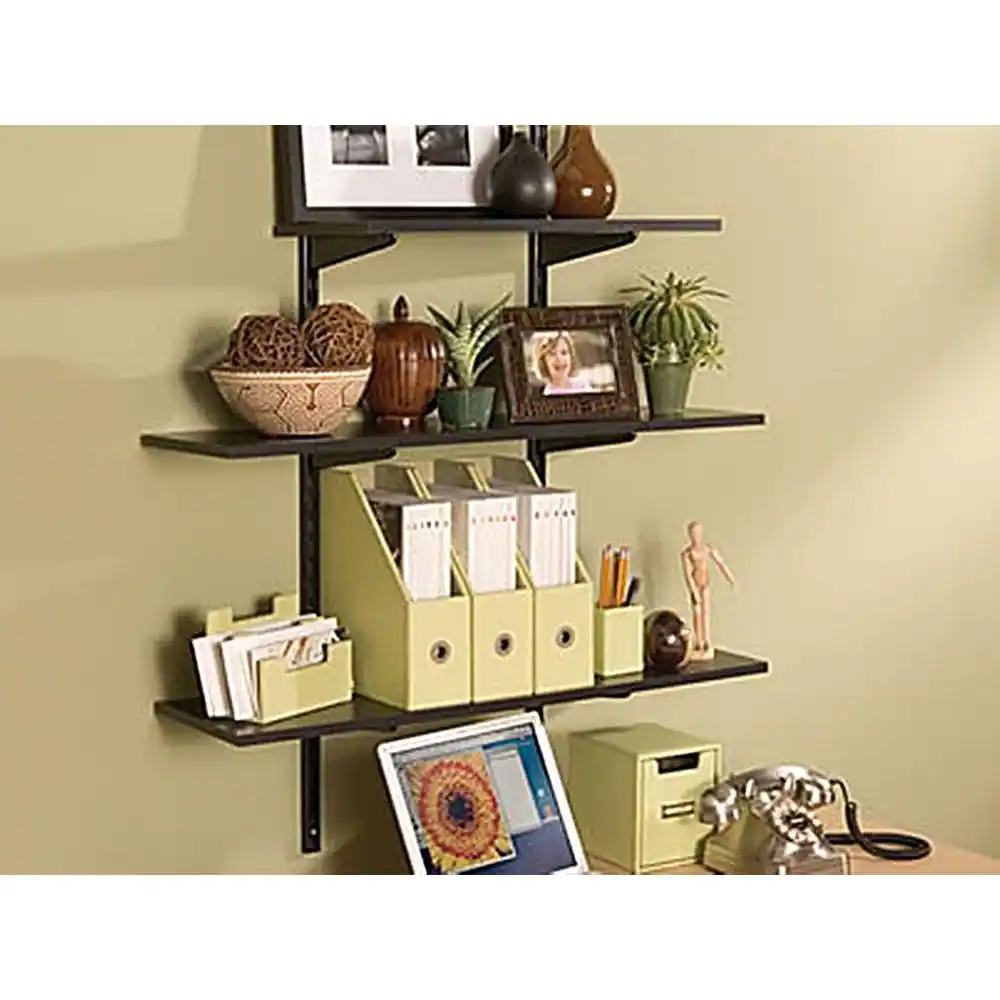 Rubbermaid Black Laminated Wood Shelf 12 in. D x 36 in. L
