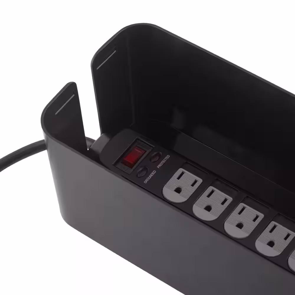 SIMPLIFY Cable Organizer 5-Qt. Storage Bin in Black (2-Pack)