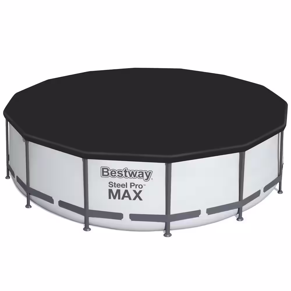 Bestway Steel Pro MAX 168 in. Round 48 in. D Above Ground Swimming Metal Frame Pool Set
