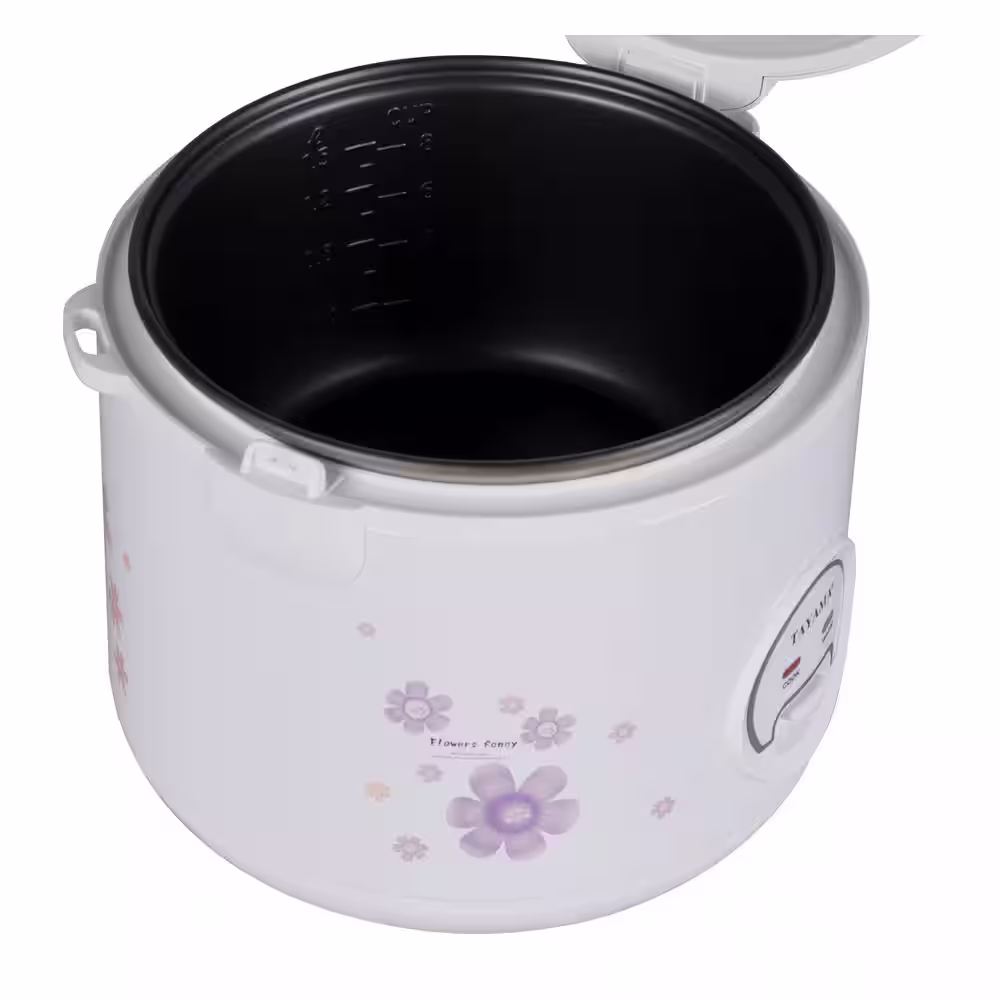 Tayama 16-Cup White Rice Cooker with Steamer and Non-Stick Inner Pot
