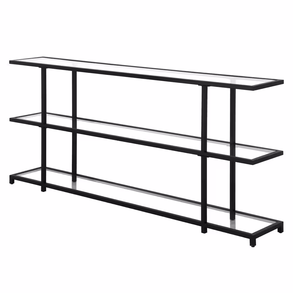 Meyer&Cross Greenwich 64 in. Blackened Bronze Rectangle Console Table with Storage