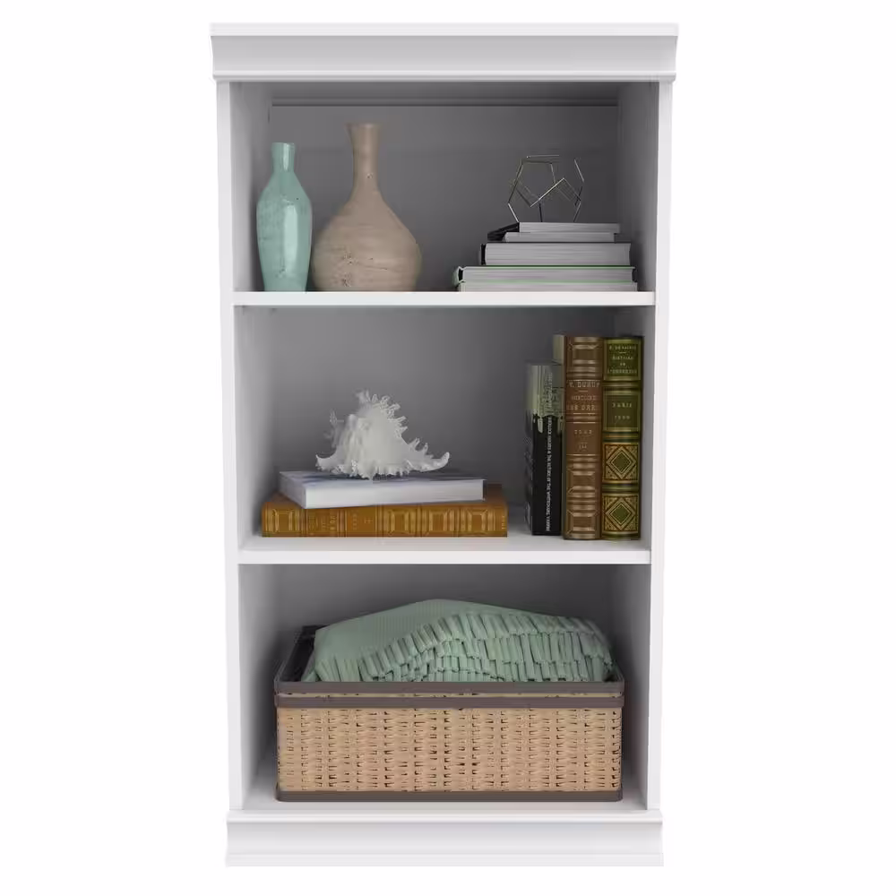 ClosetMaid 21.39 in. W White Modular Storage Stackable 3-Shelf Unit Wood Closet System
