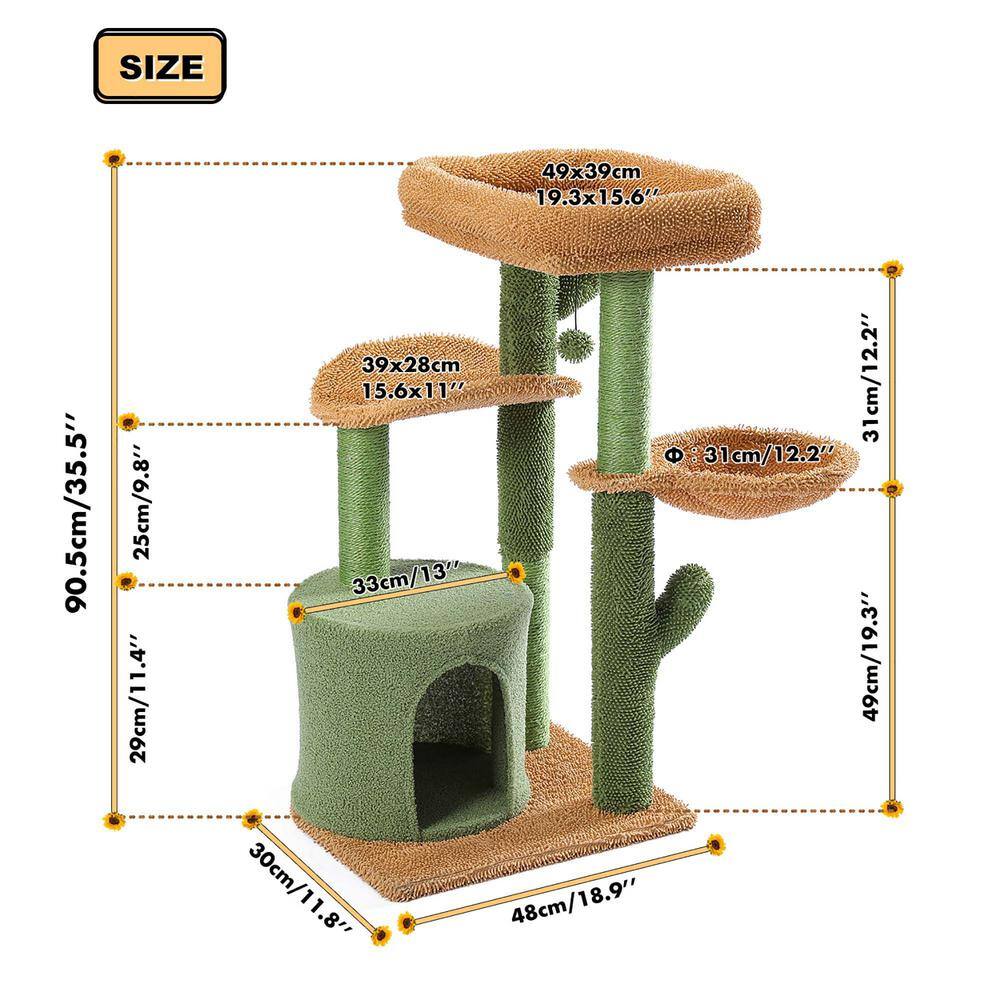 Foobrues Cactus Cat Tree Hammock Perch Condo