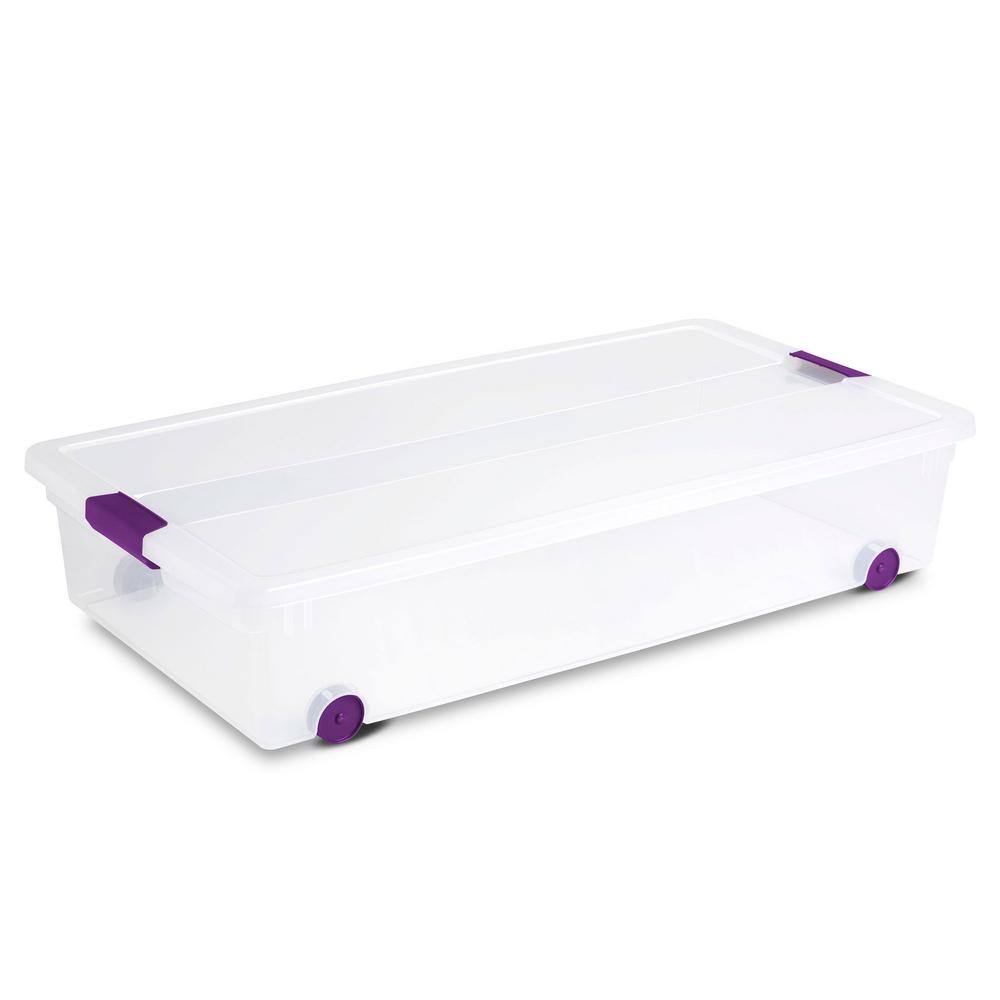 Sterilite 60 Qt. ClearView Latch Lid Wheeled Underbed Box
