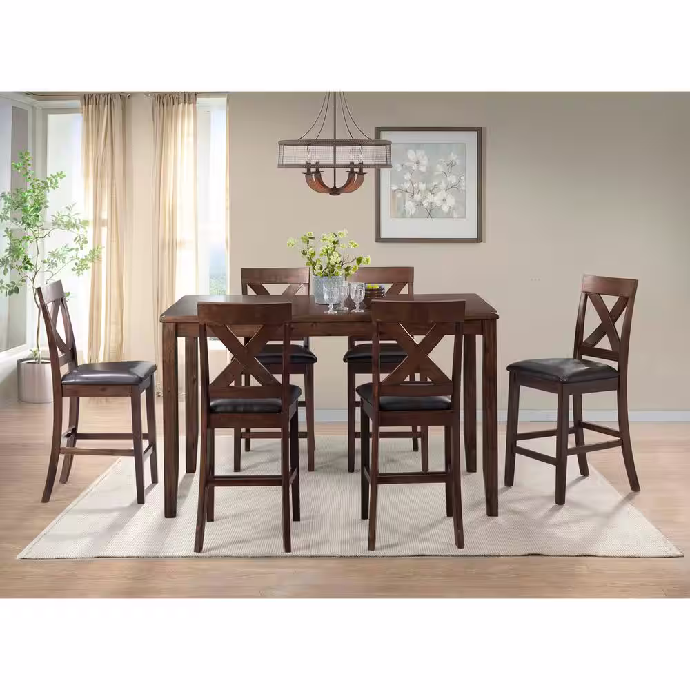 None Alexa 7-Piece Cherry Dining Set